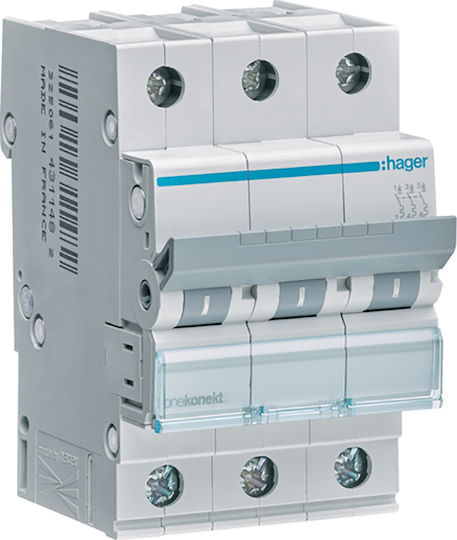 Hager Automatic Circuit Breaker 25A Triple-pole AC MCN325