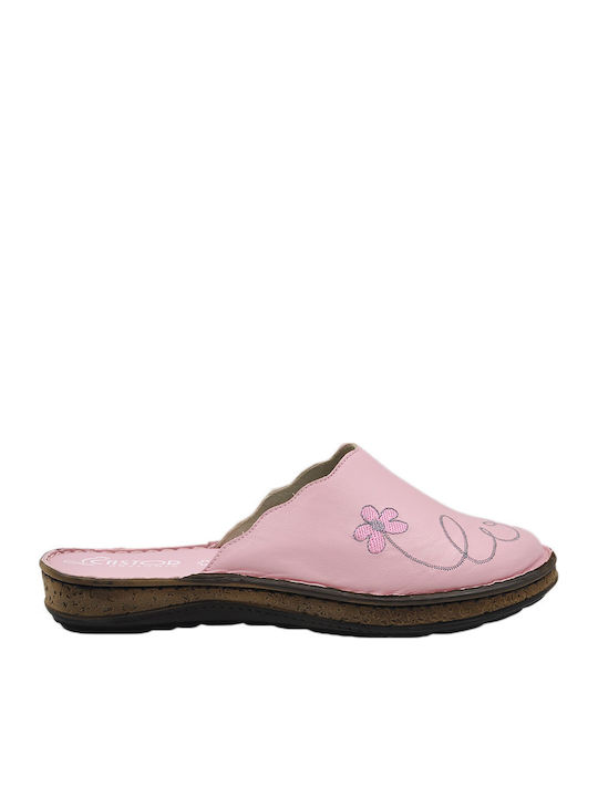 Anatomische Lederne Damen Hausschuhe Rosa