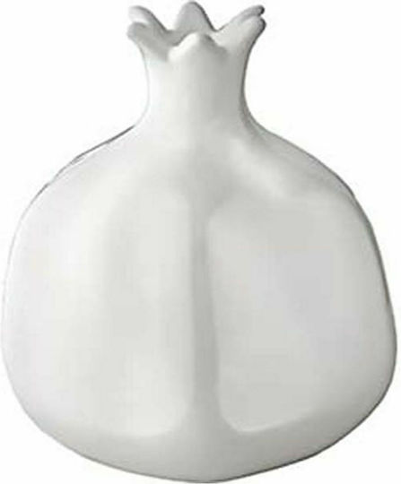 JK Home Decoration Tabletop Lucky Charm Pomegranate White Ceramic 12x12cm 1pcs