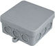 Elettrocanali Surface Mounted Electrical Box Branching IP55 (75x75x34mm) in Gray Color