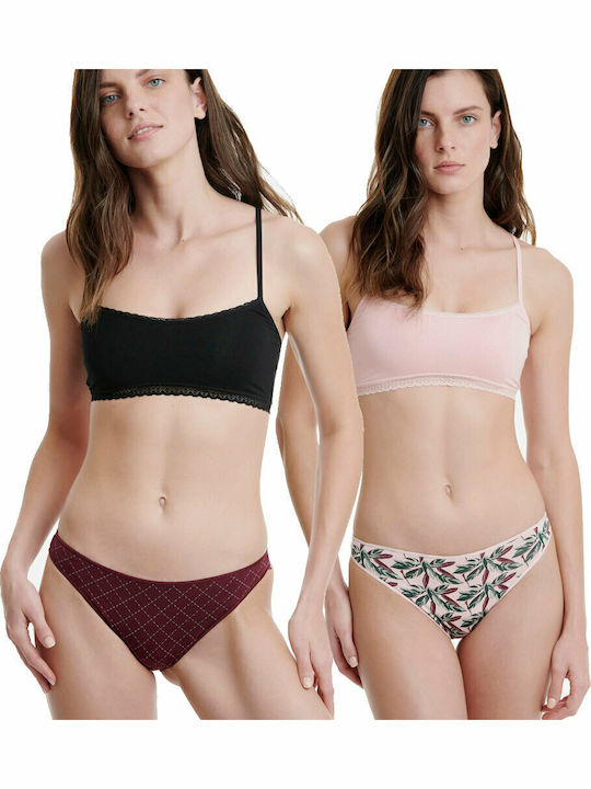 Walk Bamboo Women's Brazil 2Pack Bordeaux/Pink