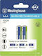 Westinghouse Max Wiederaufladbare Batterien AAA Ni-MH 1000mAh 1.2V 2Stück