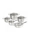 Berlinger Haus Silver Jewellery Collection Cookware Set of Stainless Steel with No Coating Silver 10pcs