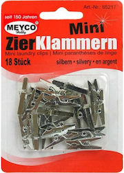 Meyco Bastelartikel 18Stück in Silber Farbe