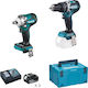 Makita DLX2359TJ1 Σετ Κρουστικό Δραπανοκατσάβιδο & Παλμικό Κατσαβίδι 18V με 3 Μπαταρίες 5Ah και Θήκη