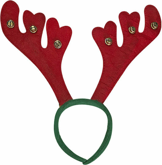 Christmas Headband Red with Pattern Reindeer