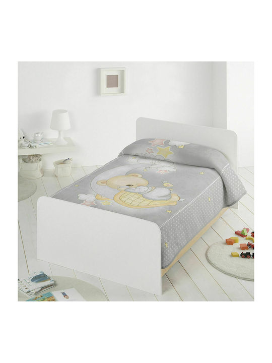 Piel SA Decke Wickeltücher für Kinderzimmer 6375 Sleepy Bear Samt Gray 80x110cm