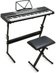 Synthesizer Synthesizer 61 Keys Set with 61 Keys Standard Touch with Stool Black