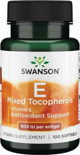 Swanson Vitamin E Mixed Tocopherols Vitamina pentru Pielea & Acțiune Antioxidantă 400iu 100 softgels