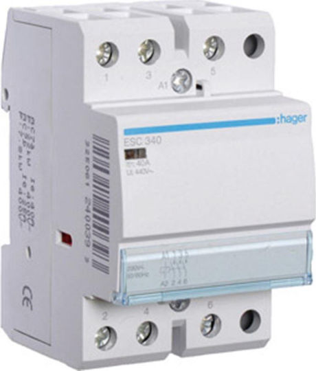 Hager Ρελέ Ράγας Ισχύος 40A Τριπολικό με Τάση 230V