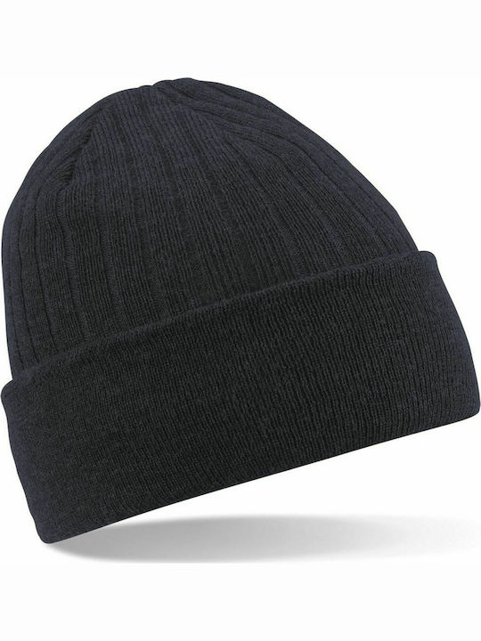 Beechfield Ribbed Reversible Beanie Cap Gray