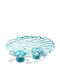 JK Home Decoration Candle Holder suitable for Tealights Metal 2 Seats Blue 26x15cm 1pcs