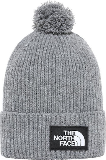 Salty Pom Pom Beanie Ανδρικός Σκούφος με Rib Πλέξη σε Γκρι χρώμα