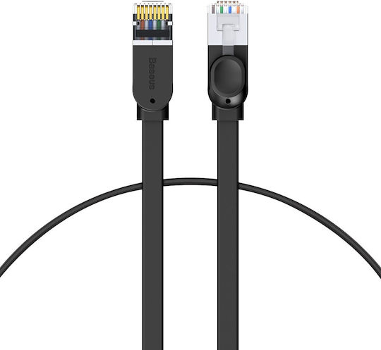 Baseus Flat U/UTP Cat.6 (Gigabit) Καλώδιο Δικτύου Ethernet 0.5m Μαύρο