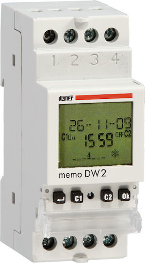 Vemer Memo DW2 Digital Time Delay Relay Weekly With Standby 3 Years