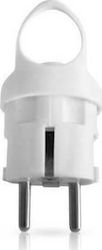 Lineme Stecker Männlich Schuko mit Ring Weiß