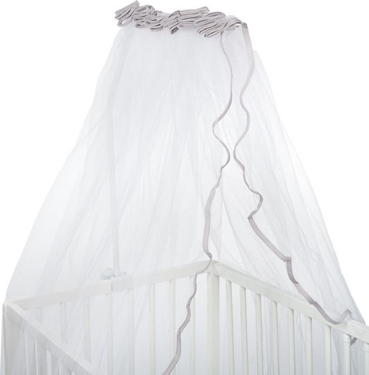 Mother Baby Mosquito Net Crib Piping Tulle 03382 Gray 500x180cm