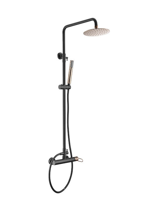 Imex Milos Höhenverstellbare Duschsäule mit Wannenbatterie 95-132 cm Schwarze Imex Milos Höhenverstellbare Duschsäule mit Wannenbatterie 95-132 cm Schwarze