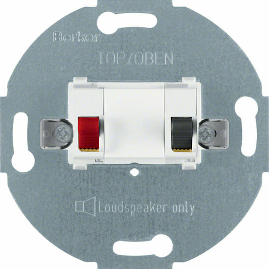 Hager Audio & Video Speakers Socket Mechanism White Μονός 457209