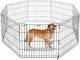 Glee Foldable Park Dog Octagon XL 122x61x8εκ. made of Metal in Black Color 122 x 61 x 122cm