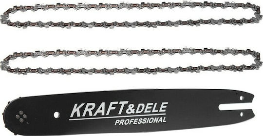 Kraft & Dele KD10150 Σετ Λάμα & Αλυσίδα Αλυσοπρίονου 35cm (14") με Βήμα 3/8", Πάχος Οδηγών .050"-1.3mm & Αριθμό Οδηγών 50Ε