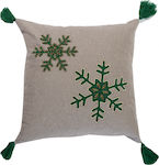 Nef-Nef Homeware Christmas Decorative Square Pillowcase Snow Time LIght Grey 45x45pcs