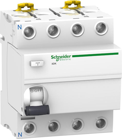 Schneider Electric AC 30mA ACTI 9 IIDK Ρελέ Ράγας Διαρροής 40A Τετραπολικό με Τάση 400V