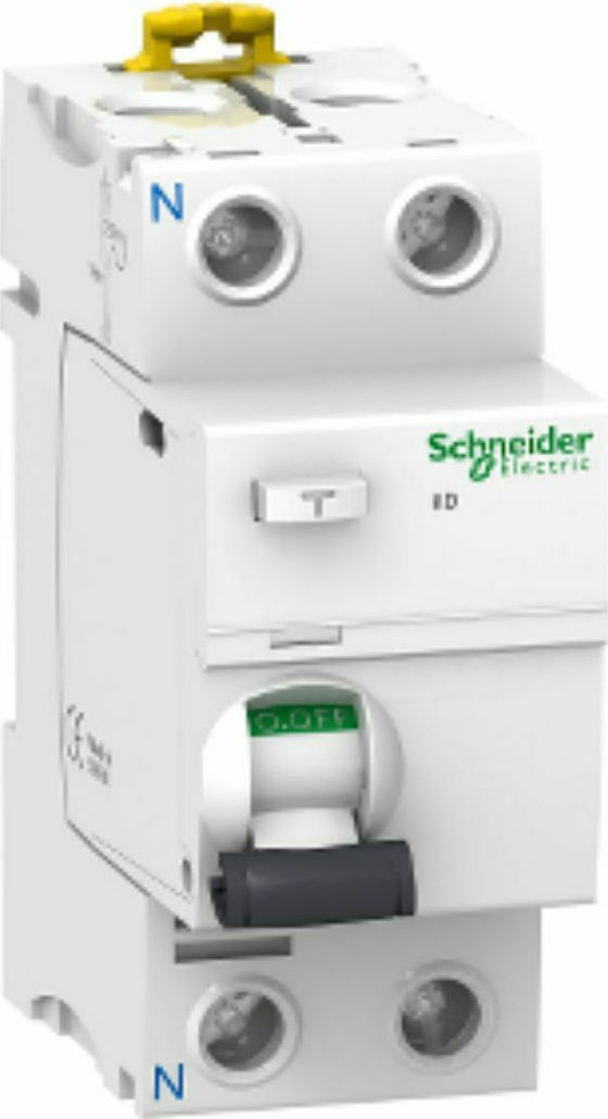 Schneider Electric 30mA AC iID Acti 9 Ρελέ Ράγας Διαρροής 40A Διπολικό ...