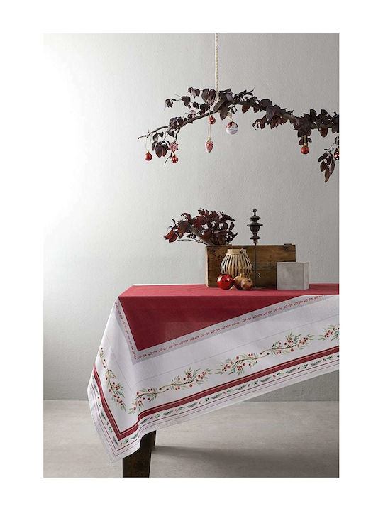 Nima Spiritual Weihnachts- Tischtuch Stoff Rot B190xL140cm. 1Stück