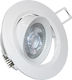 Adeleq Στρογγυλό Πλαστικό Χωνευτό Σποτ με Ενσωματωμένο LED και Ψυχρό Λευκό Φως 7W 6300K Κινούμενο σε Λευκό χρώμα 9x9cm