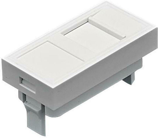 Eurolamp Network-Telephone Socket Front Single Telephone 22.5x45mm in White Color 160-16003