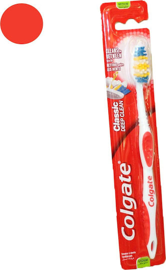 Colgate Classic Deep Clean Manual Toothbrush Medium Red