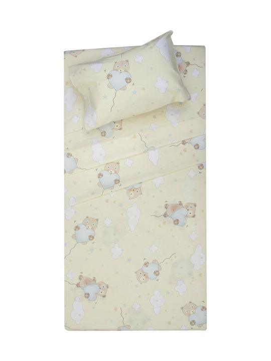 Viopros Σετ Σεντόνια Μονά Βαμβακερά Έβαν Μπεζ 160x260cm 3τμχ