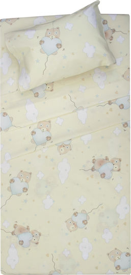Viopros Sheet Set Single Cotton Evan Beige 160x260cm 3pcs