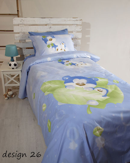 Sunshine Seturi de cearșafuri Semi-dublu Bumbac 26 albastru deschis 180x260cm 2buc