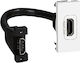 Legrand Mosaic Front Audio & Video HDMI Socket White και Καλώδιο 15cm 078778