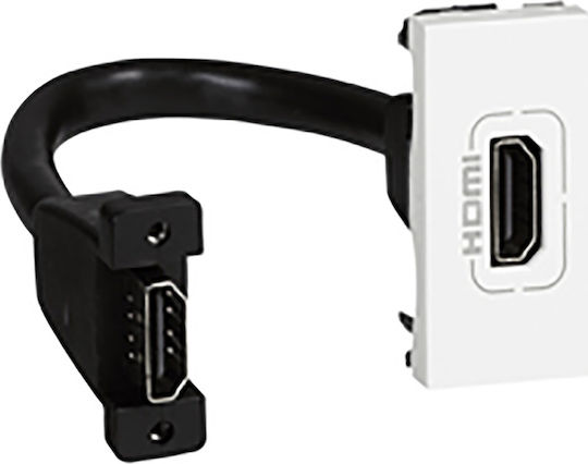 Legrand Mosaic Front Audio & Video HDMI Socket White και Καλώδιο 15cm 078778