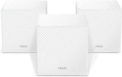 Tenda MW12 Mesh Access Point Wi‑Fi 5 Dual Band (2.4 & 5GHz) σε Τριπλό Kit