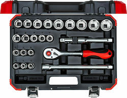 Gedore R69013024 Ratschen- und Steckschlüssel-Set 1/2" 24 Stück