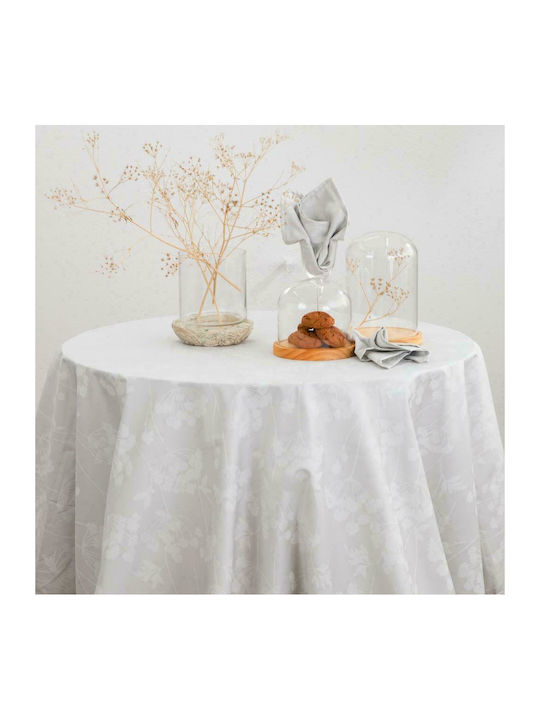 Borea Ηρώ Cotton Tablecloth Set 7pcs Γκρι 140x180cm