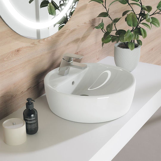 Sanitana Urban Aufgesetztes Waschbecken Keramik 45x45x16.5cm Weiß