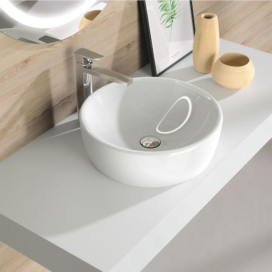 Sanitana Urban Aufgesetztes Waschbecken Porzellan 45x45x16.5cm Weiß