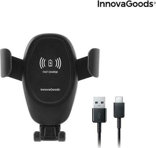 InnovaGoods Auto Handyhalterung mit verstellbaren Haken und Kabelloses Laden Schwarz