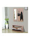 Entry Furniture with Mirror / Hanger / Shoe Rack & Bench 80x27x46.5cm