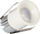 VK Lighting Στρογγυλό Μεταλλικό Χωνευτό Σποτ με Ενσωματωμένο LED και Θερμό Λευκό Φως 3W 220V Λευκό 5x5εκ. 1τμχ