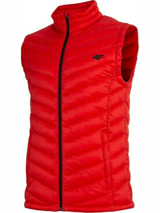 4F Ärmellos Herren Jacke Puffer Rot