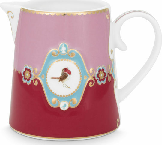 PiP Studio Love Birds Medallion Γαλατιέρα Σερβιρίσματος από Πορσελάνη Red-Pink