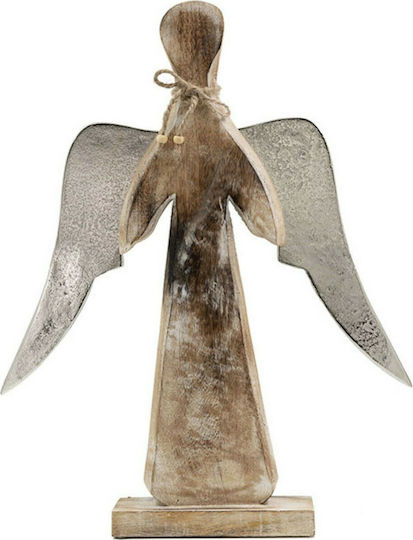InTheBox Weihnachtliche Holz Figur Cherub Silber Höhe 52cm