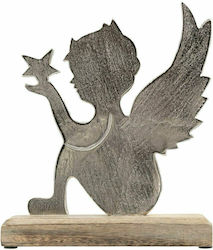 InTheBox Weihnachtsfigur Holz Cherub Silber 21x21x5cm