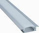 Fos me Încastrat Profil din Aluminiu pentru Bandă LED cu Opal Acoperire 200x2.4x0.7cm.